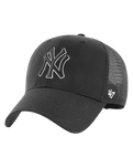 NY Yankees Branson Trucker Snapback Cap in Black