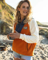 Alexander 1/2 Zip Polar Hooded Fleece Jacket in Sunrise Orange