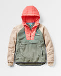 The Passenger Womens Alexander 1/2 Zip Polar Hooded Fleece Jacket in Pistachio