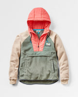 The Passenger Womens Alexander 1/2 Zip Polar Hooded Fleece Jacket in Pistachio
