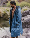 Escapism Sherpa Lined Changing Robe in Moonlight Blue
