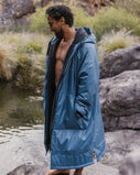 Escapism Sherpa Lined Changing Robe in Moonlight Blue