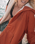 Escapism Sherpa Lined Changing Robe in Rust