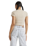 The RVCA Womens Good Day Baby T-Shirt in Light Khaki