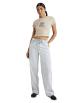 The RVCA Womens Good Day Baby T-Shirt in Light Khaki