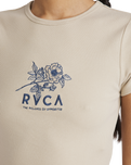The RVCA Womens Good Day Baby T-Shirt in Light Khaki