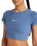 The RVCA Womens Buzzed Crop Baby T-Shirt in Coronet Blue