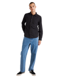 The RVCA Mens Base Linen Shirt in Black