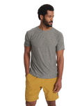 The Vuori Mens Strato Tech T-Shirt in Heather Grey