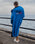 The Dryrobe Advance Long Sleeved Dryrobe in Cobalt Blue & Black
