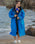 The Dryrobe Advance Long Sleeved Dryrobe in Cobalt Blue & Black
