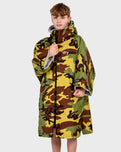 The Dryrobe Kids Advance Short Sleeved Dryrobe in Camo & Grey