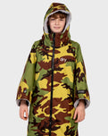 The Dryrobe Kids Advance Short Sleeved Dryrobe in Camo & Grey