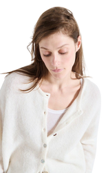The American Vintage Womens Vitow Cardigan in Blanc