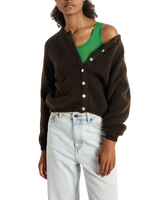 The American Vintage Womens Vitow Cardigan in Melange Coffee