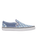 The Vans Womens Classic Slip On Shoes in Checkerboard Light Blue