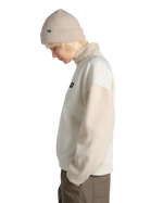 Colourblock Half Zip Mock Sweatshirt in Marshmallow & Oatmeal