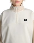Colourblock Half Zip Mock Sweatshirt in Marshmallow & Oatmeal