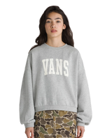 The Vans Girls Girls Stadium Loose Sweatshirt in Cement Heather