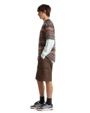 Braden Stripe Knit T-Shirt in Parsian Night