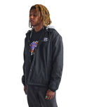 Riley Hooded Coaches Jacket in Black
