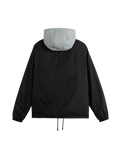 Riley Hooded Coaches Jacket in Black
