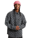 Hastings Checkerboard Denim Shirt in Faded Black