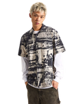 Fallon Shirt in Taupe Mist & Black