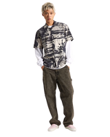 Fallon Shirt in Taupe Mist & Black