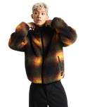 Heights Sherpa Fleece Jacket in Black & Mustard