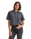 The Vans Womens Natalie Denim Shirt in Grey Wash