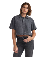 The Vans Womens Natalie Denim Shirt in Grey Wash