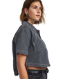 The Vans Womens Natalie Denim Shirt in Grey Wash