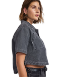 The Vans Womens Natalie Denim Shirt in Grey Wash