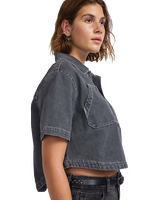 The Vans Womens Natalie Denim Shirt in Grey Wash