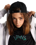 Boys Drop V Logo Snapback Cap in Black