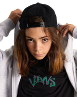 Boys Drop V Logo Snapback Cap in Black