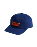 Boys Drop V Logo Snapback Cap in Deep Indigo