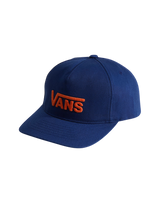 Boys Drop V Logo Snapback Cap in Deep Indigo