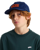 Boys Drop V Logo Snapback Cap in Deep Indigo