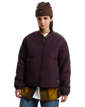 Suffolk Cheetah Check Pile Jacket in Dark Port