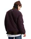 Suffolk Cheetah Check Pile Jacket in Dark Port