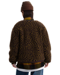 Suffolk Cheetah Check Pile Jacket in Dark Port