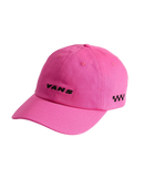 Check Side Curved Bill Jockey Cap in Pink Fizz