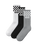 The Vans Mens Classic Check Crew Socks (3 Pack) in Black & White