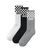 The Vans Mens Classic Check Crew Socks (3 Pack) in Black & White
