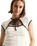 Kari Tie Neck Top in Classic White & Black