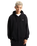 Left Chest Zip Hoodie in Black