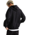 Left Chest Zip Hoodie in Black