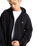 Left Chest Zip Hoodie in Black